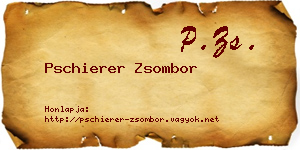 Pschierer Zsombor névjegykártya